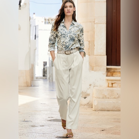 Peruvian Connection Pants - Peruvian Connection Cream Relaxed Straight Leg Trouser Pants Women’s Size 4